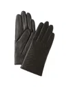 Phenix Quilted V Leather Gloves In Gray