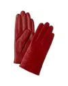 Phenix Quilted V Leather Gloves In Red