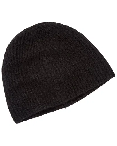 Phenix Rib Knit Cashmere Beanie In Black