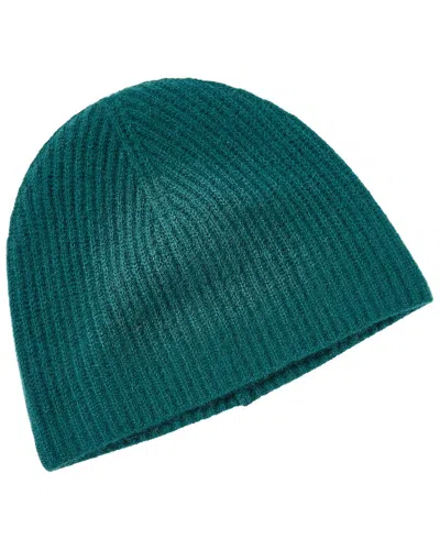 Phenix Rib Knit Cashmere Beanie In Green