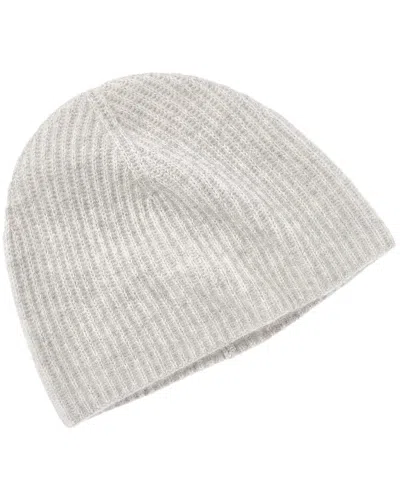 Phenix Rib Knit Cashmere Beanie In Gray