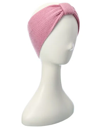 Phenix Ribbed Bow Cashmere Headband In Pink