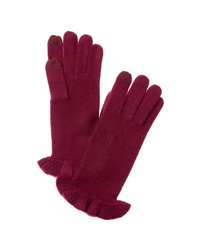 Phenix Ruffle Cuff Knit Cashmere Gloves In Red