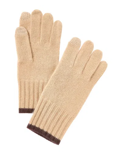 Phenix Tipped Rib Cuff Cashmere Gloves In Nude
