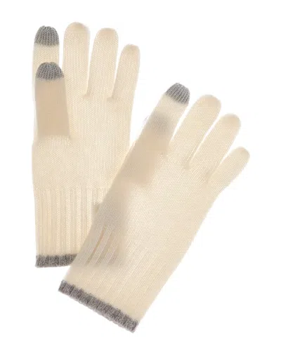 Phenix Tipped Rib Cuff Cashmere Gloves In Neutral