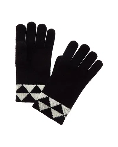 PHENIX TRIANGLE JACQUARD CUFF TOUCH TECH CASHMERE GLOVES