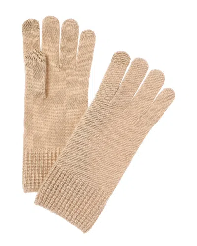 Phenix Waffle Cuff Cashmere Tech Gloves In Neutral