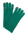 Phenix Waffle Cuff Cashmere Tech Gloves In Green