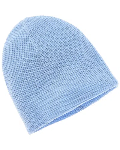 Phenix Waffle Knit Double Layer Cashmere Hat In Blue