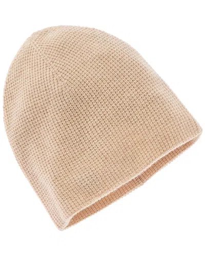 Phenix Waffle Knit Double Layer Cashmere Hat In Brown