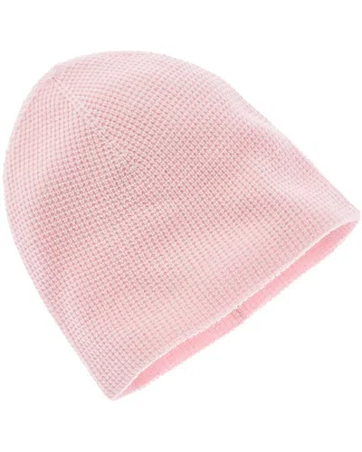 Phenix Waffle Knit Double Layer Cashmere Hat In Pink