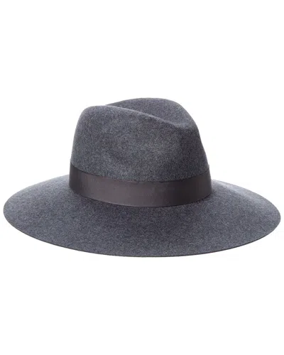 Phenix Wide Brim Wool Fedora In Grey
