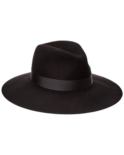Phenix Wide Brim Wool Fedora In Black