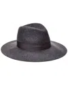 Phenix Wide Brim Wool Fedora In Grey