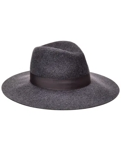 Phenix Wide Brim Wool Fedora In Grey