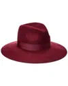 Phenix Felt Short Brim Suede-trim Fedora In Red