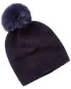 Phenix Zig-zag Texture Cashmere Beanie In Blue