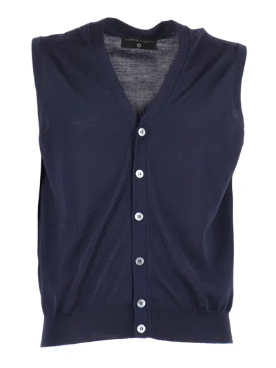 Phi By Filippo De Laurentiis Gilet Bott.r.merino In Blue