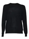Phi By Filippo De Laurentiis Merino Wool Crewneck Sweater In Black