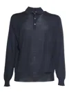 Phi By Filippo De Laurentiis Merino Wool Polo In Blue