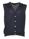 Phi By Filippo De Laurentiis Merino Wool Vest In Blue