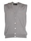 Phi By Filippo De Laurentiis Merino Wool Vest In Brown