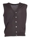 Phi By Filippo De Laurentiis Merino Wool Vest In Brown
