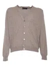 Phi By Filippo De Laurentiis Wool And Cashmere Cardigan In Brown