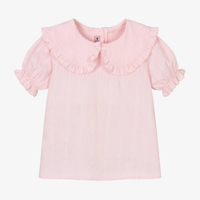 Phi Clothing Kids' Girls Pink Cotton Frill Collar Blouse