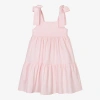 PHI CLOTHING GIRLS PINK COTTON TIERED DRESS