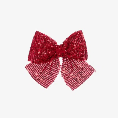 Phi Clothing Kids' Girls Red Sequin Bow Clip (15cm)