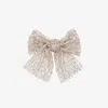 PHI CLOTHING GIRLS SILVER SEQUIN BOW CLIP (15CM)