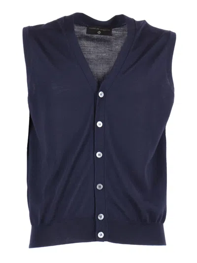 Phi Fdl Gilet Bott.r.merino In Blue