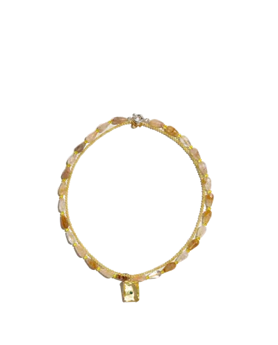 Phialebel Collar De Cuarzo Y Cristal Amarillo In Smoke Grey