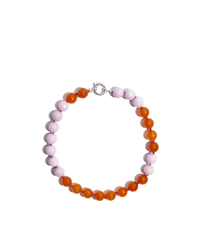 Phialebel Rose Necklace In Natural Stones In Multi