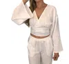 Phie Collective Cotton Tie Top In White In White