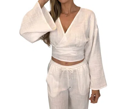 Phie Collective Cotton Tie Top In White