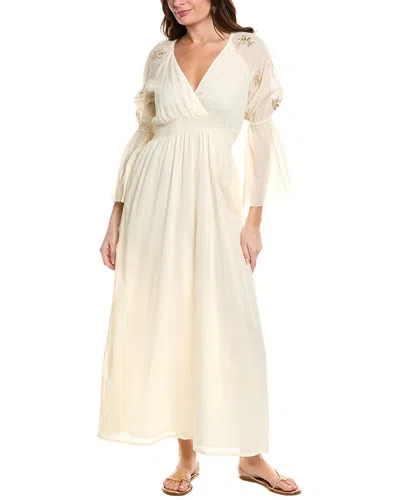 Phie Collective Golden Flower Long Dress In Brown