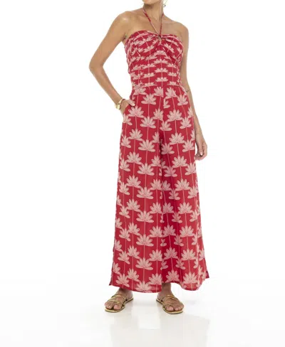 Phie Collective Planta Pleated Jumpsuit In Red In Multi