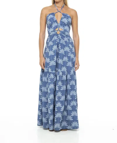 Phie Collective Planta Selma Maxi Dress In Indigo In Multi