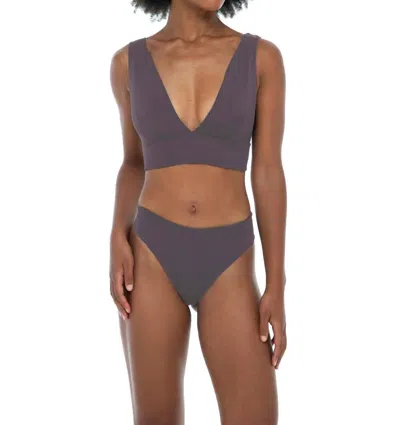 Phie Collective Resina Alicia Cheeky Bikini Bottom In Taupe In Grey