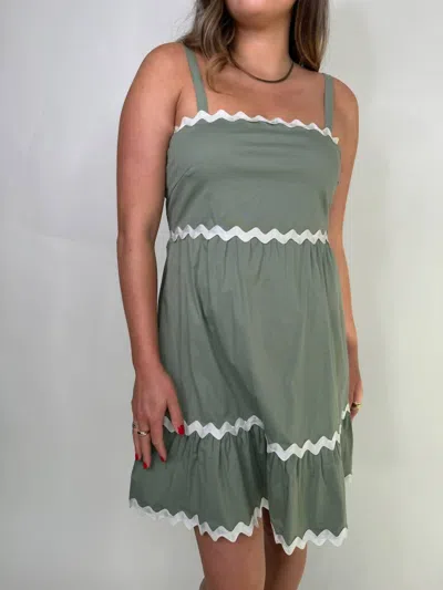 Phie Collective Swirl Mini Dress In Sage