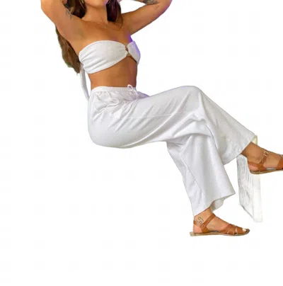 Phie Collective Terry Cloth Pants In White