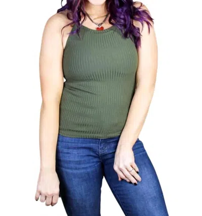 Phierce Fashions Ribbed Tank Brami In Olive In Green