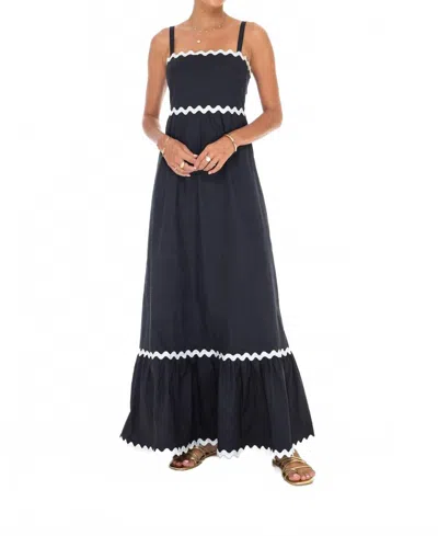 Phierce Fashions Swirl Maxi Dress In Black In Blue