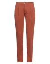 Phil Carter Man Pants Rust Size 34 Cotton, Elastane In Red