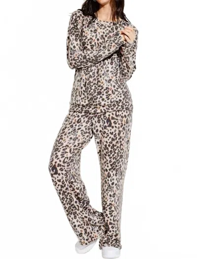 Phil Love Animal Print Loungewear Set In Coffee/black