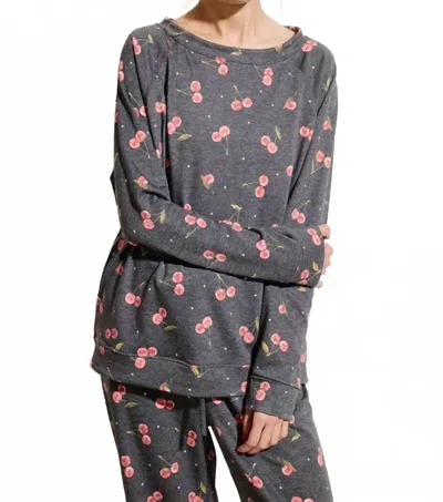 Phil Love Cherries Loungewear Set In Black In Gray