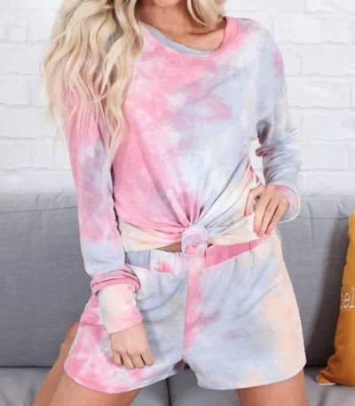 Phil Love Color Theory Tie Dye Set In Cherry/blue In Multi
