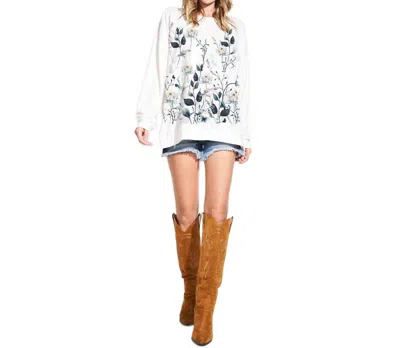 Phil Love Floral Print Tunic Top In Ivory In Multi